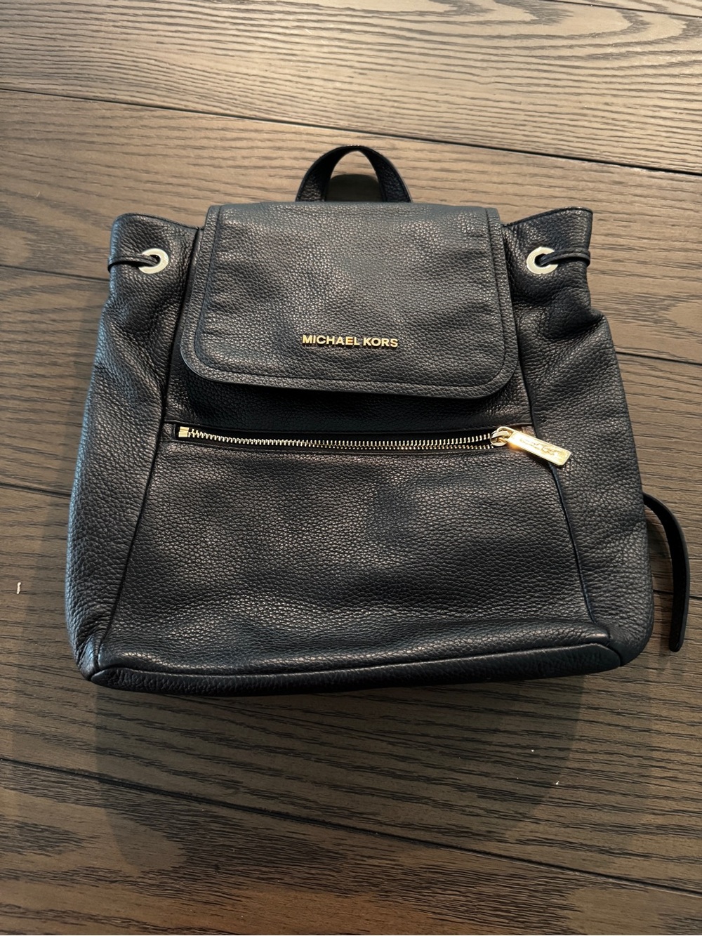 Michael Kors Black Leather Backpack